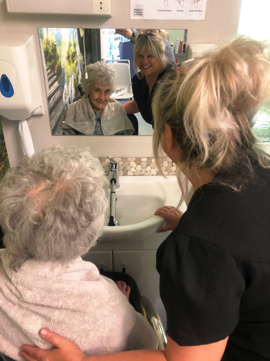 Hairdresser Visits Birchfield Care Home